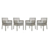 Aura Outdoor Patio Wicker Rattan Dining Armchair Set of 4 by Modway