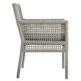 Aura Outdoor Patio Wicker Rattan Dining Armchair Set of 4 by Modway