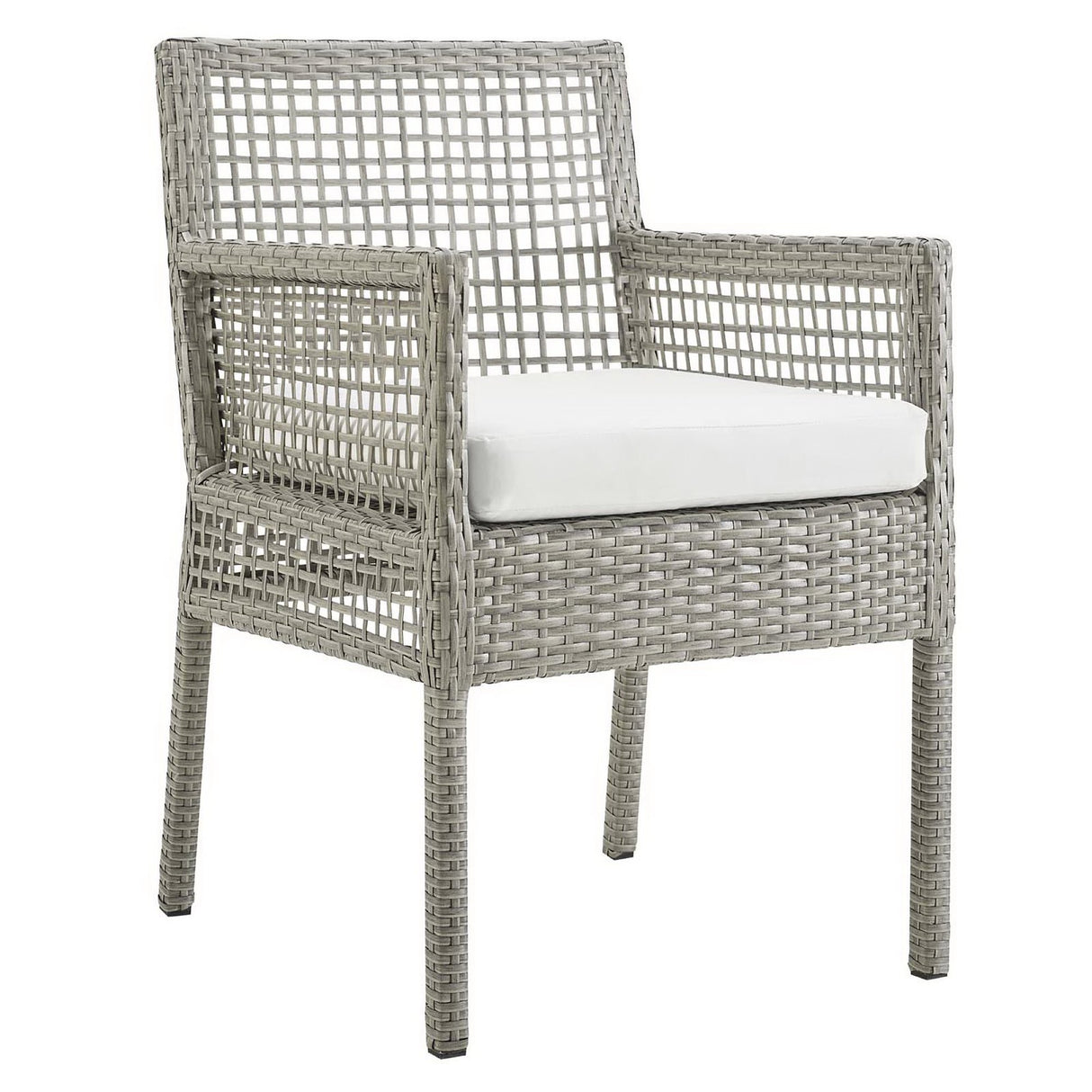 Aura Outdoor Patio Wicker Rattan Dining Armchair Set of 4 by Modway