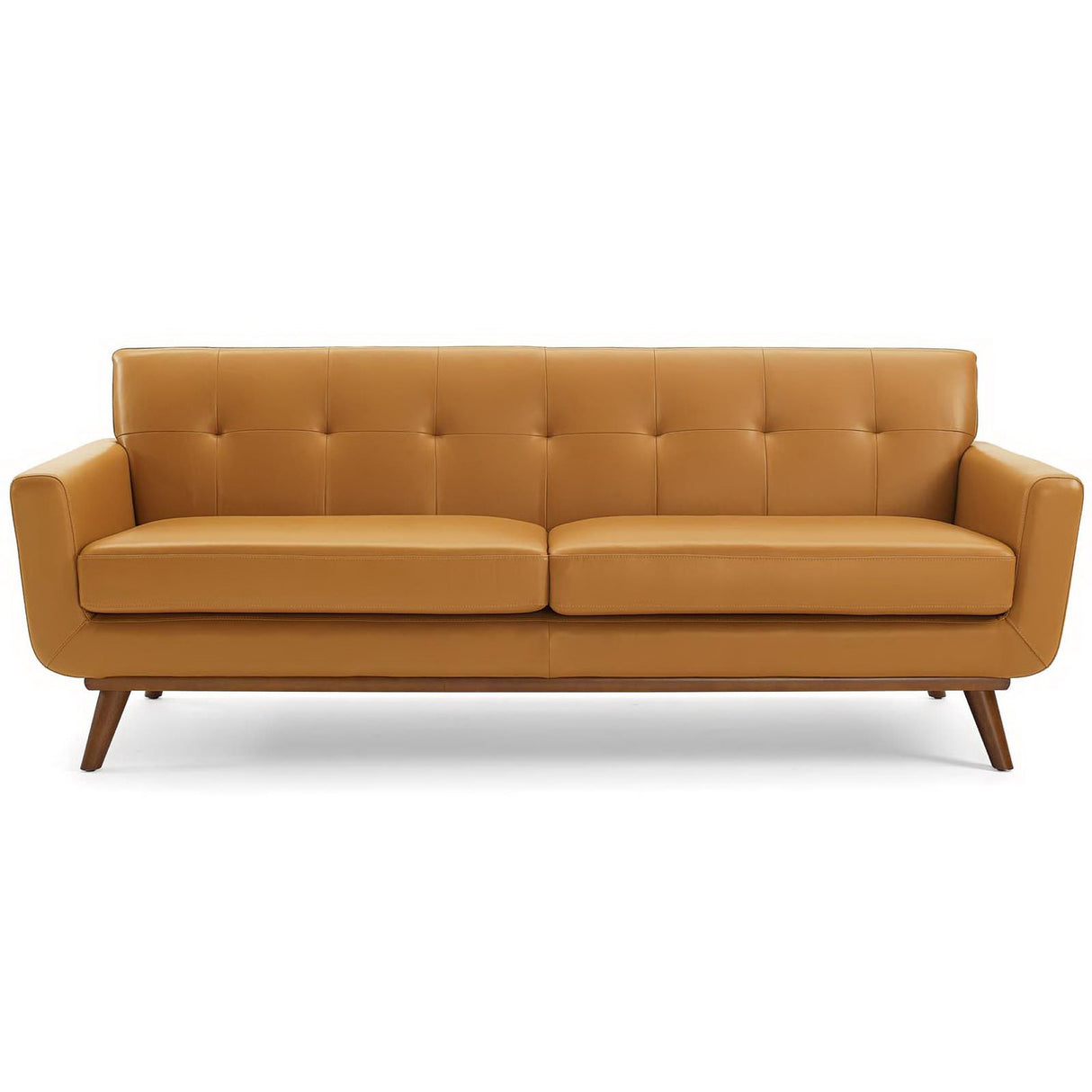 Engage Top-Grain Leather Living Room Lounge Sofa by Modway
