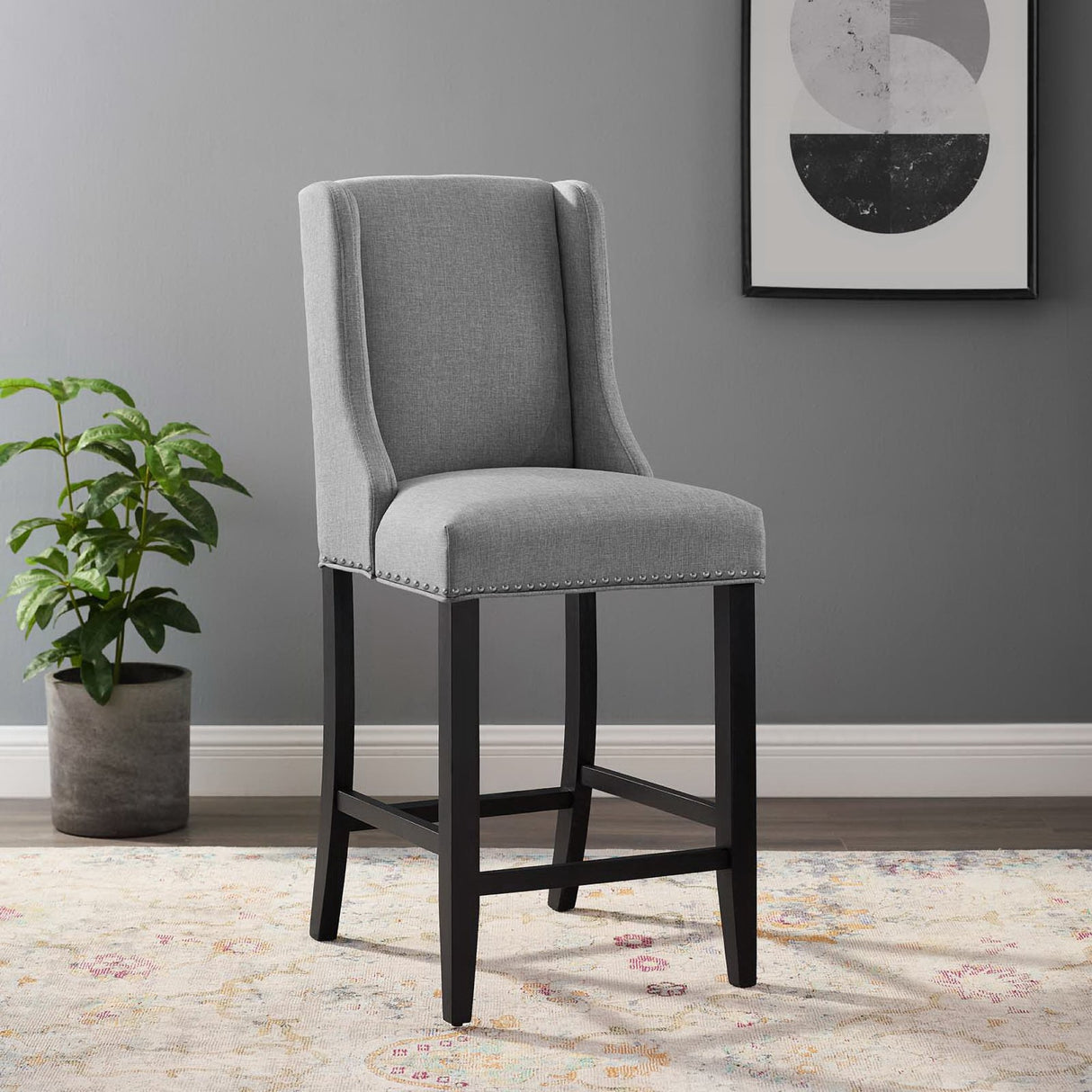 Baron Upholstered Fabric Counter Stool by Modway