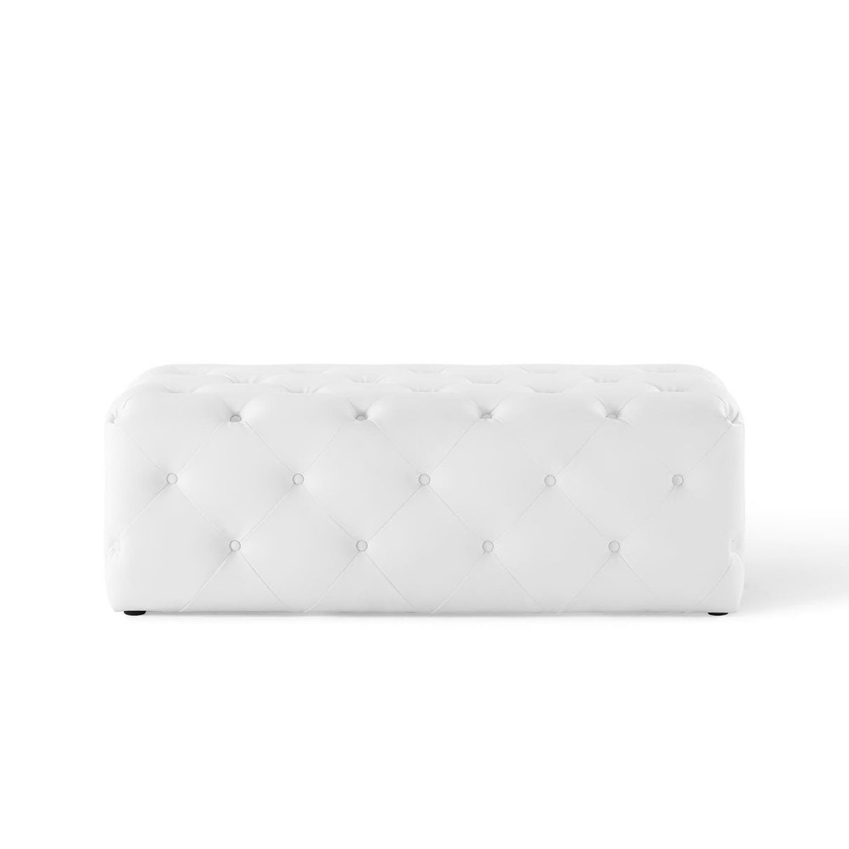 Amour 48" Tufted Button Faux Leather Entryway Bench