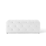 Amour 48" Tufted Button Faux Leather Entryway Bench
