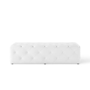 Amour 60" Tufted Button Entryway Faux Leather Bench by Modway