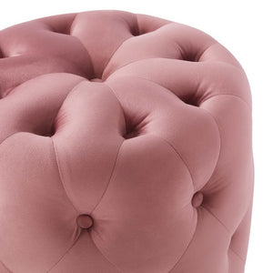 Amour Tufted Button Round Performance Velvet Ottoman by Modway