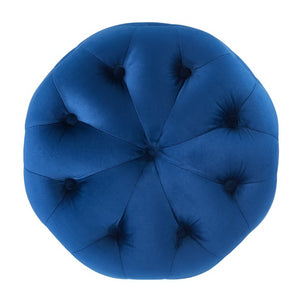 Amour Tufted Button Round Performance Velvet Ottoman by Modway