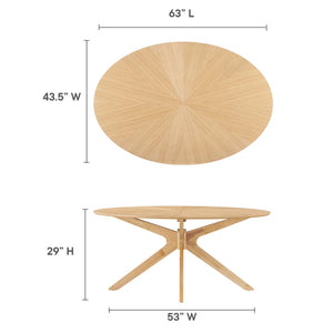 Crossroads 63" Oval Wood Dining Table by Modway
