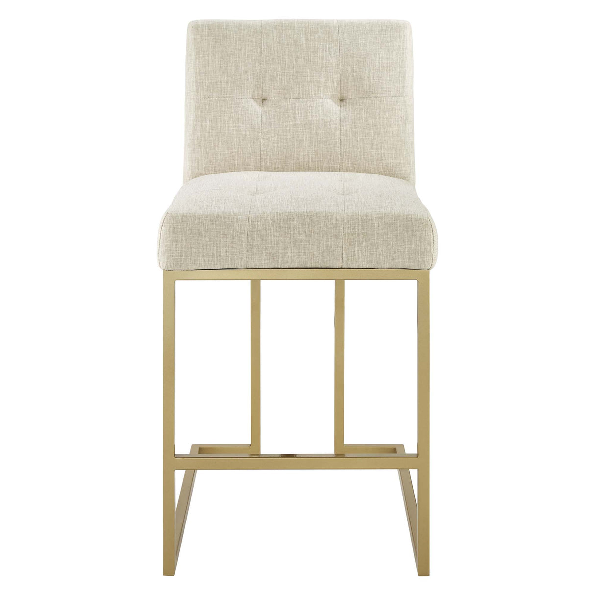 Privy Gold Stainless Steel Upholstered Fabric Counter Stool by Modway