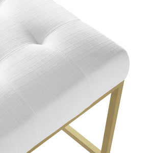 Privy Gold Stainless Steel Upholstered Fabric Counter Stool by Modway