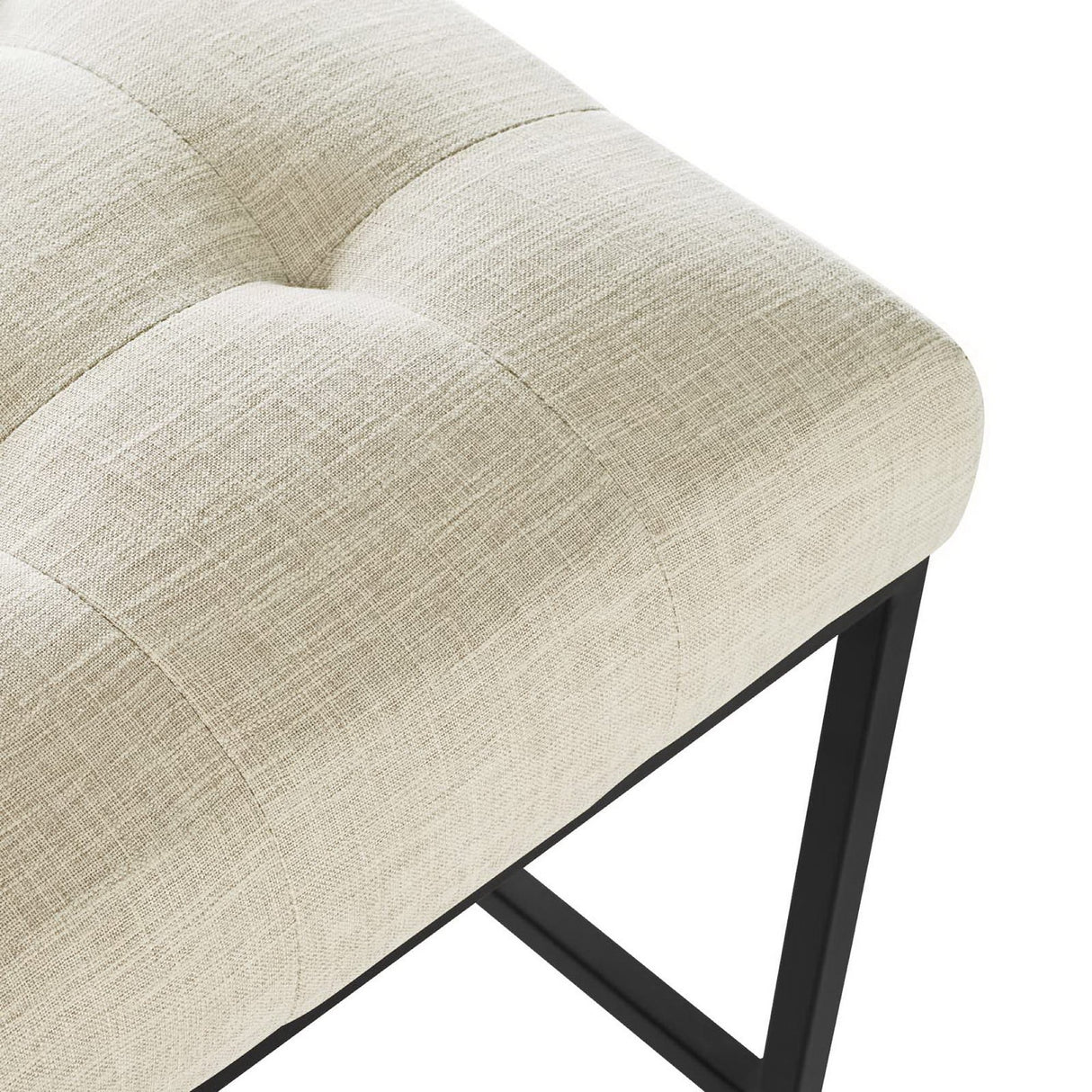 Privy Black Stainless Steel Upholstered Fabric Counter Stool by Modway