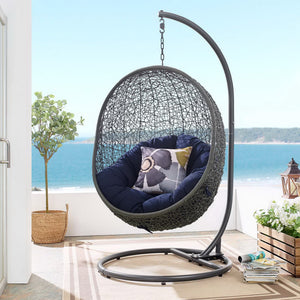 Hide Outdoor Patio Swing Chair with Stand