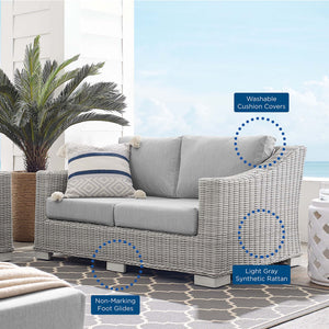 Conway Outdoor Patio Wicker Rattan Loveseat by Modway