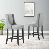 Baron Upholstered Fabric Counter Stool Set of 2 by Modway
