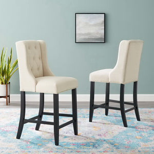 Baronet Upholstered Fabric Counter Bar Stool Set of 2 by Modway
