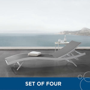 Glimpse Outdoor Patio Mesh Chaise Lounge Set of 4 by Modway