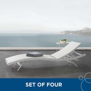 Glimpse Outdoor Patio Mesh Chaise Lounge Set of 4 by Modway