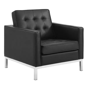 Loft Tufted Faux Leather Loveseat and Armchair Set by Modway