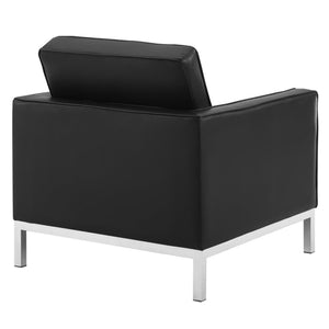 Loft Tufted Faux Leather Loveseat and Armchair Set by Modway