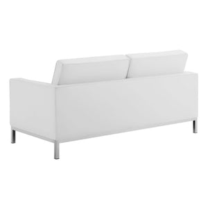 Loft Tufted Faux Leather Loveseat and Armchair Set by Modway