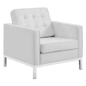 Loft Tufted Faux Leather Loveseat and Armchair Set by Modway