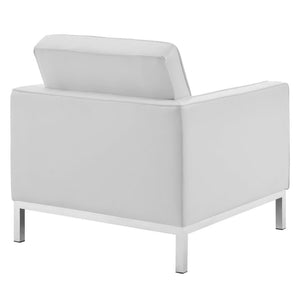 Loft Tufted Faux Leather Loveseat and Armchair Set by Modway