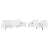 Loft 3-Piece Tufted Vegan Leather Furniture Set by Modway