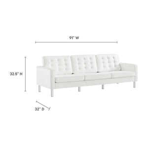 Loft 3-Piece Tufted Vegan Leather Furniture Set by Modway