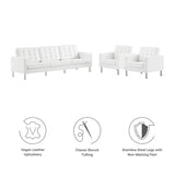 Loft 3-Piece Tufted Vegan Leather Furniture Set by Modway