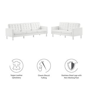 Loft 2-Piece Tufted Vegan Leather Furniture Set by Modway