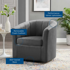 Prospect Performance Velvet Swivel Armchair by Modway