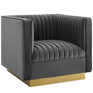 Sanguine 3 Piece Vertical Channel Tufted Upholstered Performance Velvet Set by Modway