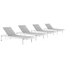 Charleston Outdoor Patio Aluminum Chaise Lounge Chair Set of 4 by Modway