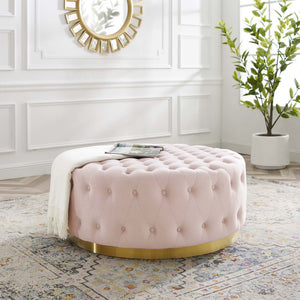 Ensconce Tufted Performance Velvet Round Ottoman by Modway