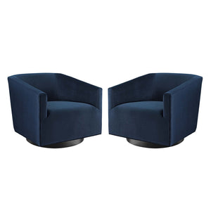 Twist Performance Velvet Swivel Chair Set of 2 by Modway