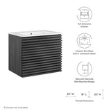 Render 24" Wall-Mount Bathroom Vanity by Modway