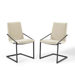 Pitch Upholstered Fabric Dining Armchair Set of 2 by Modway