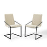 Pitch Upholstered Fabric Dining Armchair Set of 2 by Modway