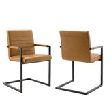 Savoy Vegan Leather Dining Chairs Set of 2 by Modway