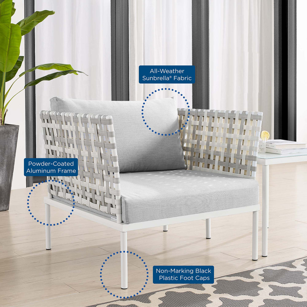 Harmony Sunbrella Basket Weave Outdoor Patio Aluminum Armchair by Modway