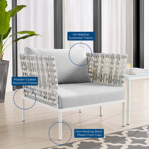 Harmony Sunbrella Basket Weave Outdoor Patio Aluminum Armchair by Modway