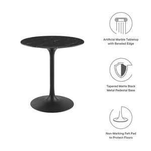 Lippa 28" Round Faux Marble Dining Table by Modway
