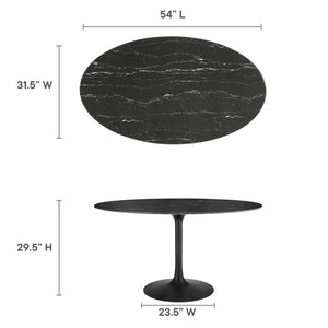 Lippa 54" Oval Faux Marble Dining Table by Modway