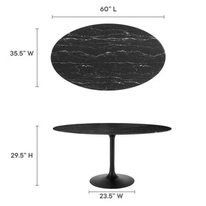 Lippa 60" Oval Faux Marble Dining Table by Modway