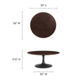 Lippa 36" Round Wood Coffee Table by Modway