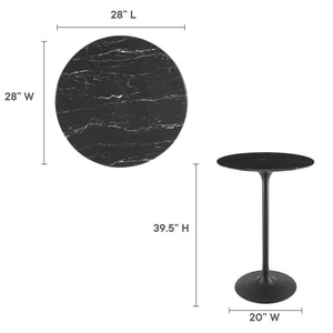 Lippa 28" Round Faux Marble Bar Table by Modway