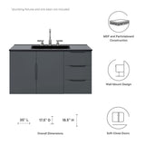Vitality 36" Bathroom Vanity Cabinet (Sink Basin Not Included) by Modway