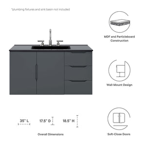 Vitality 36" Bathroom Vanity Cabinet (Sink Basin Not Included) by Modway