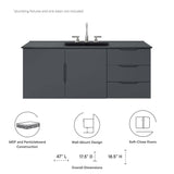 Vitality 48" Double or Single Sink Compatible Bathroom Vanity Cabinet by Modway