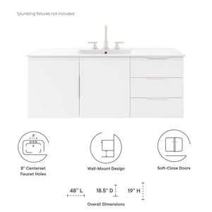 Vitality 48" Double or Single Sink Compatible Bathroom Vanity Cabinet by Modway