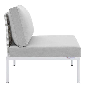 Harmony Sunbrella Basket Weave Outdoor Patio Aluminum Armless Chair by Modway